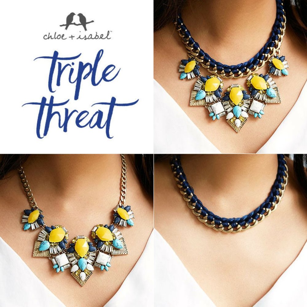 NWT Chloe and Isabel Limoncello Statement 3 in 1 Convertible Statment Necklace